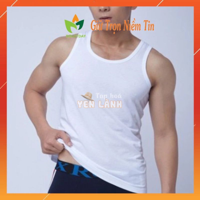 Áo 3 lỗ nam Cotton trắng trơn mặc lót trong sơ mi trung niên LEDATEX đông xuân cao cấp LOTNAM