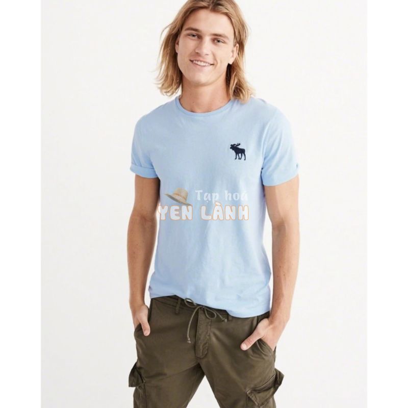 Áo Thun Abercrombie & Fitch chính hãng cổ tròn logo thêu nhiều màu