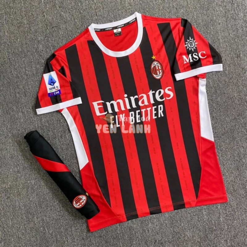 Quần Áo Bóng Đá Ac Milan Logo Thêu , Bộ Quần Áo Đá Banh AC Milan Đủ Mẫu Mới Nhất A11