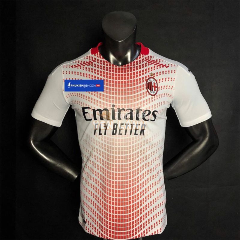 Áo đấu AC Milan sân khách 2020-2021 trắng, áo AC Milan trắng sân khách 2021 bản PLAYER Issue BODY fit cao cấp Thái Lan