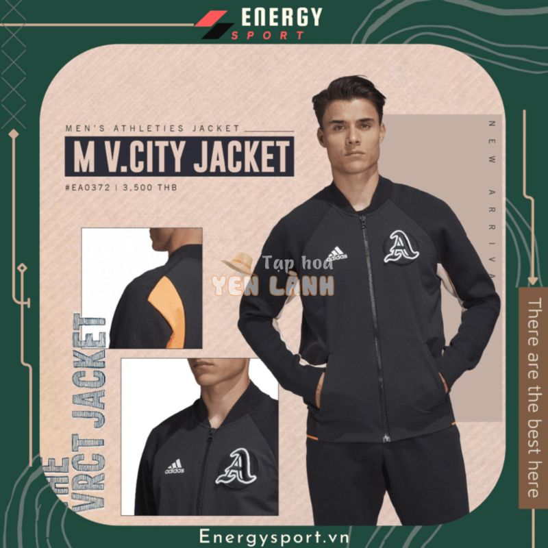 Áo Khoác Bomber Thể Thao Unisex Adidas VRCT Jacket Đen/Cam – EA0372