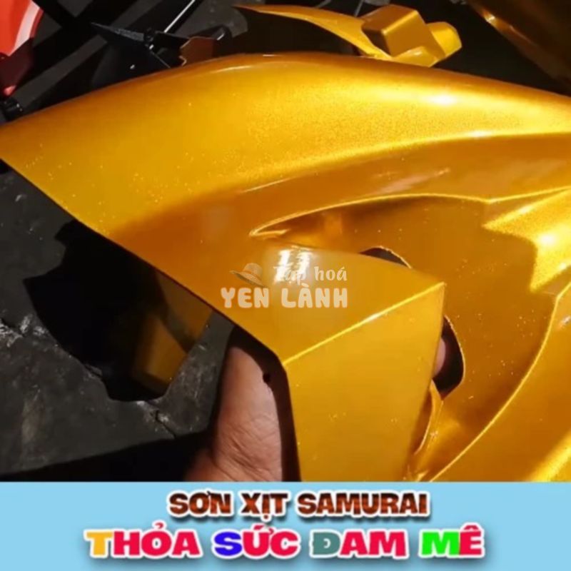 Combo sơn Samurai màu vàng Honda ánh kim 1102 .