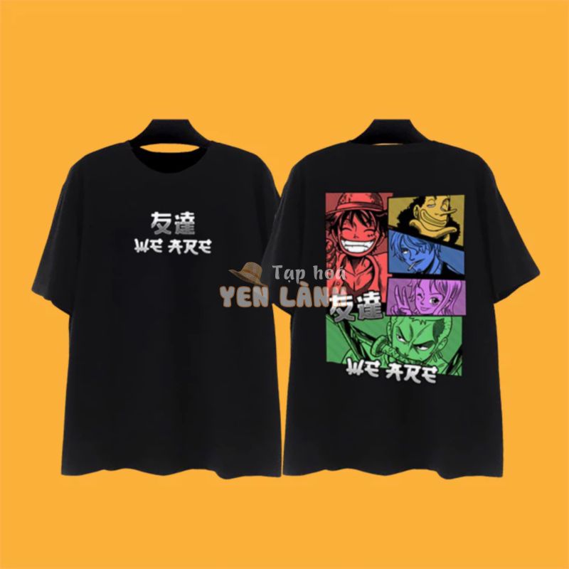 Áo anime one piece Luffy nam nữ Áo thun one piece Luffy thun cotton unisex co giãn thoáng mát màu đen trắng