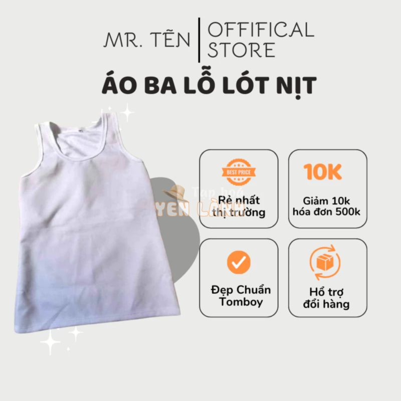 Mr Tẽn | Áo Ba Lỗ Dài Lót Nịt Ngực Tomboy – 3 Lỗ Lót Nịch Nẹp Bó Trong Ngực Trắng Đen Giá Rẻ Thể Thao Bigsize Cho Tomboy