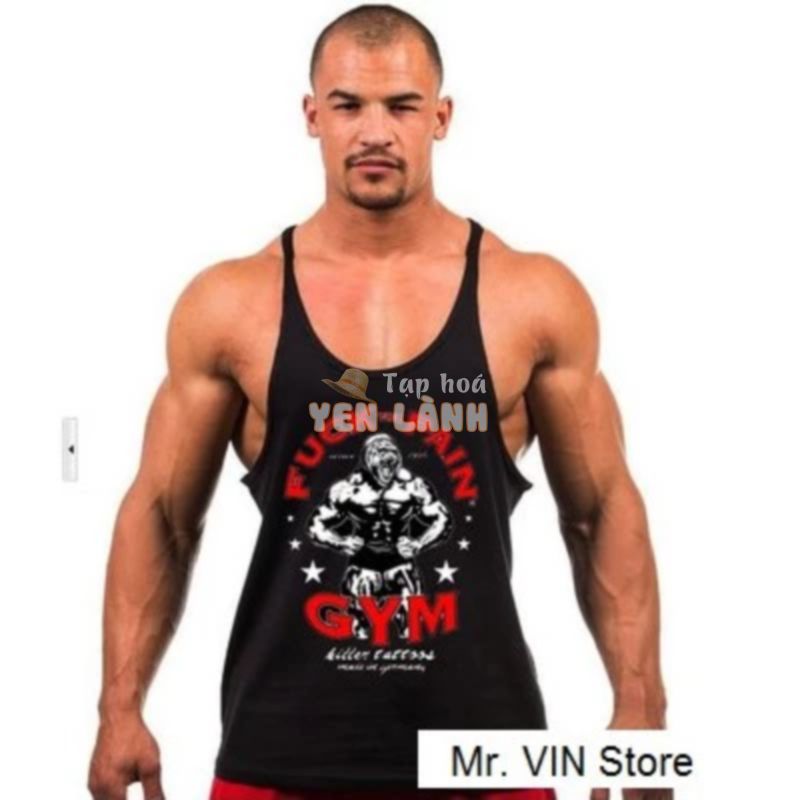 Áo Tank Top GYM Nam – Áo Ba Lỗ Tập GYM Nam Dây Nhỏ F*ck GYM Paint – TH0790