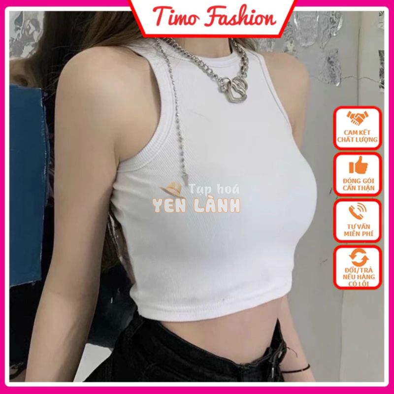 Áo croptop sát nách nữ,Áo ba lỗ nữ kiểu ôm body tank top vải cotton co giãn tốt, mặc đi chơi,đi biển -NANA SHOP.