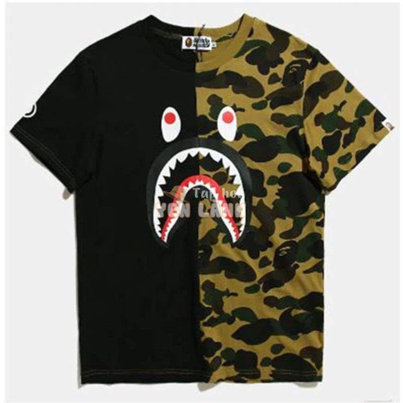 Áo phông Bape cá mập 2 màu xanh tím đen áo thun Bape cá mập, tee bape shark