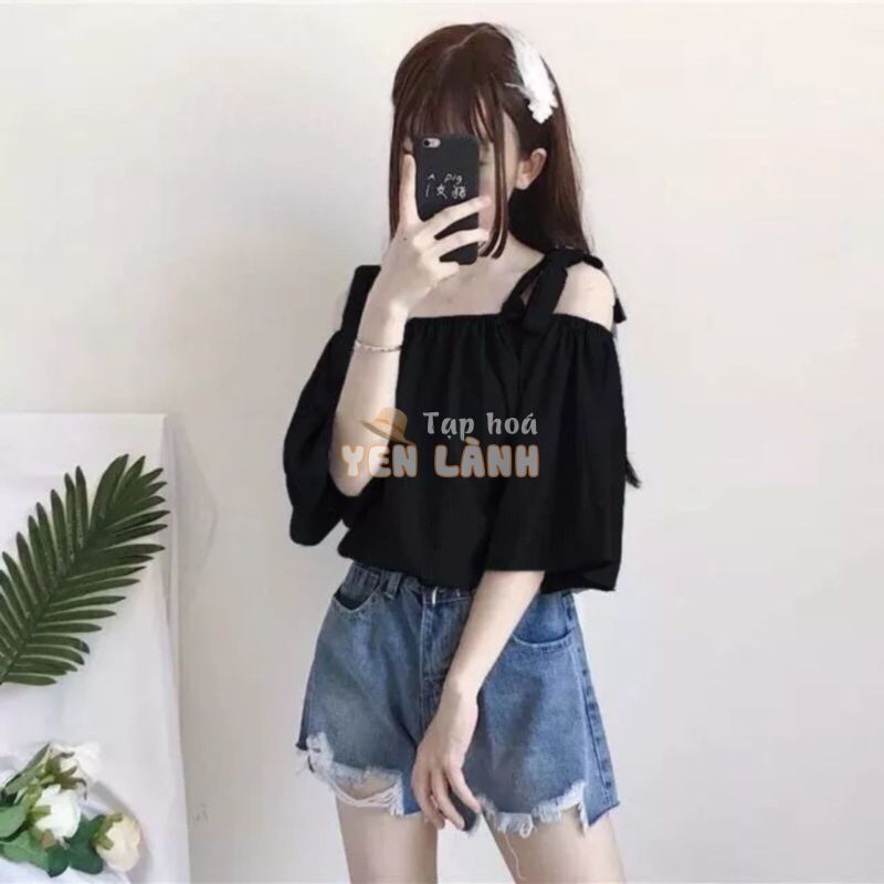 Áo trễ vai cột nơ ulzzang