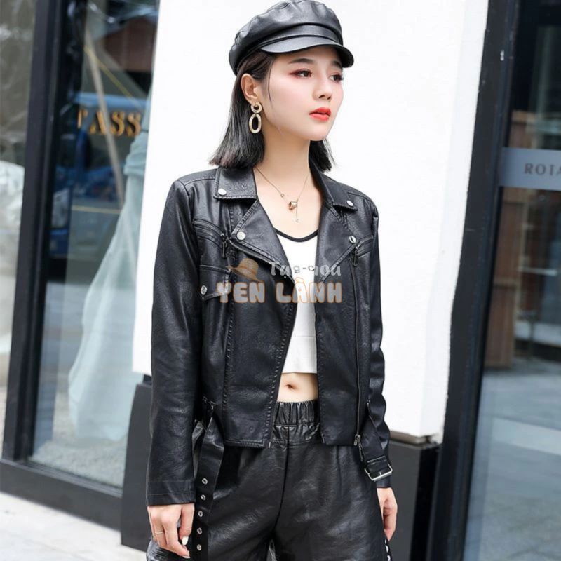 [SALE] Áo da nữ Biker jacket cao cấp