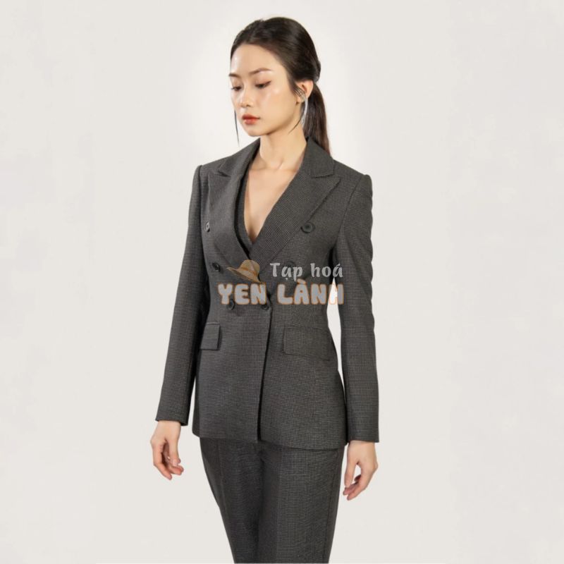 Áo khoác blazer dài tay nữ Namandco 2 lớp dáng đẹp trẻ trung size S,M,L,XL màu ghi đậm,ghi nhạt,ghi kẻ NJ0220