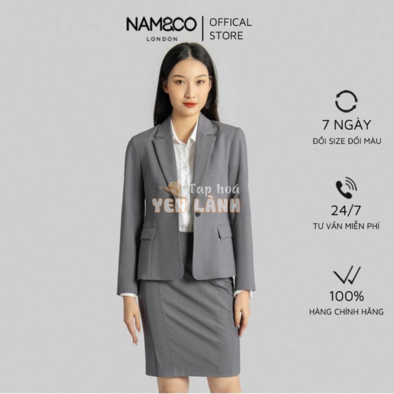 Áo khoác blazer dài tay nữ Namandco  công sở 2 lớp mềm mát không nhăn thanh lịch S,M,L,XL đen, ghi, xám NJ0087