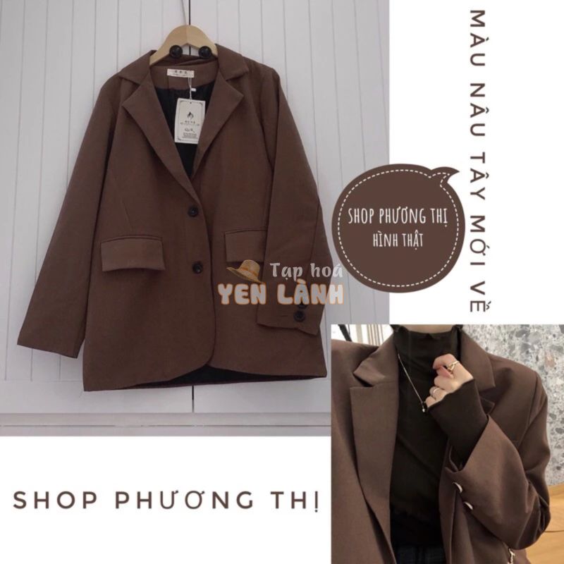 Áo blazer/vest nữ màu Nâu Tây siêu xinh (hàng có sẵn)