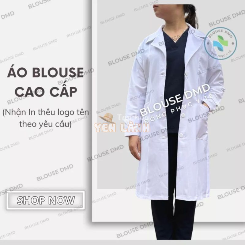 Áo Choàng Blouse Bác Sĩ CAO CẤP Nam Nữ form trẻ – sang trọng, Áo Vest Blu hàng đẹp cộc tay, dài tay