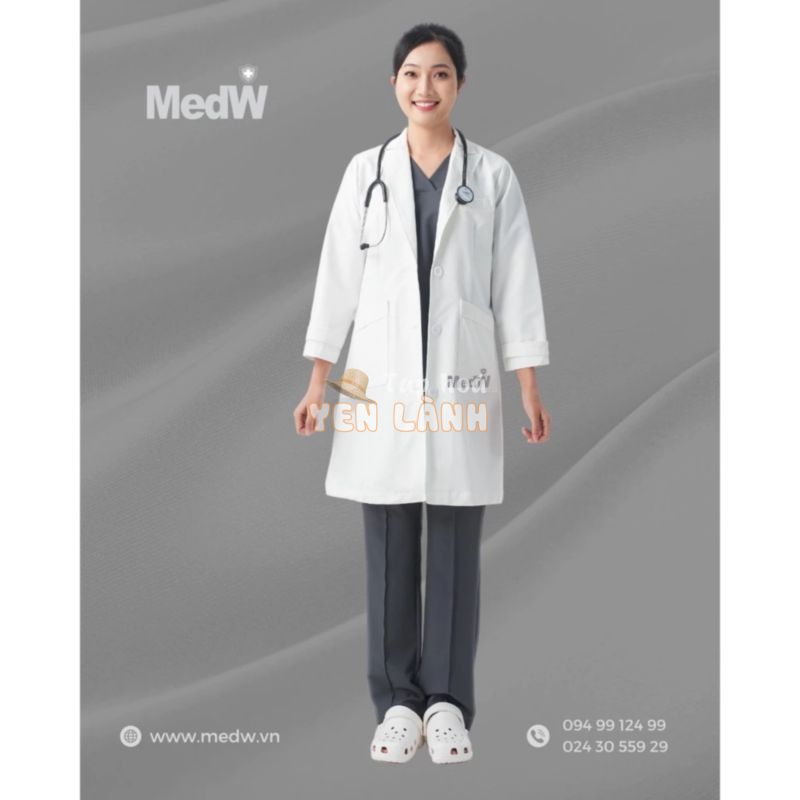 MedW VENUS Lab Coat VEST (Nữ, Dài Tay) Áo Blouse VEST Bác Sĩ Hàn Quốc Thiết Kế Cách Tân Trang Trọng Thẩm Mỹ Thanh Lịch