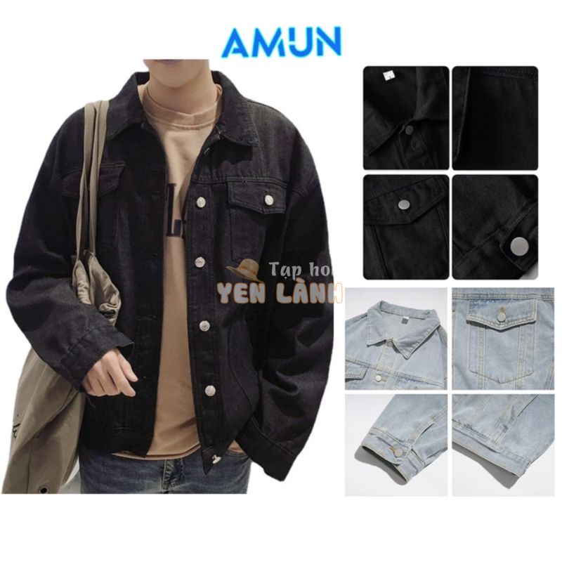 Áo Khoác jean nam nữ Unisex  Avocado, áo khoác jacket nam bò form rộng màu Xanh Đen xám trắng