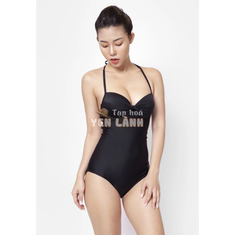 Đồ Bơi 1 Mảnh Push Up 2 Dây  Màu Đen