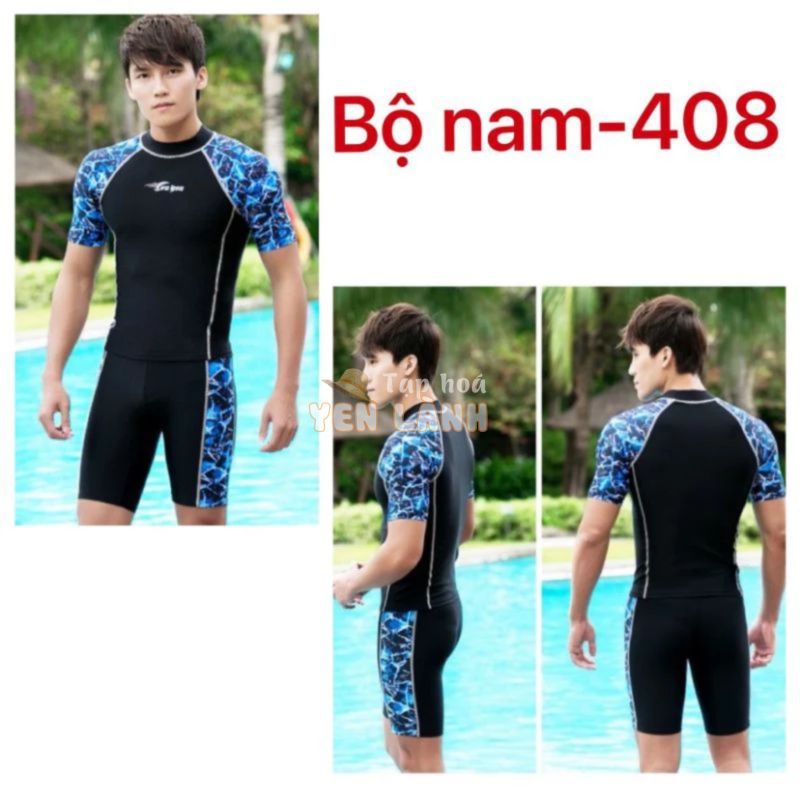 Bộ bơi nam 408(35_90kg)(ntin chọn màu)tay ngắn và dài