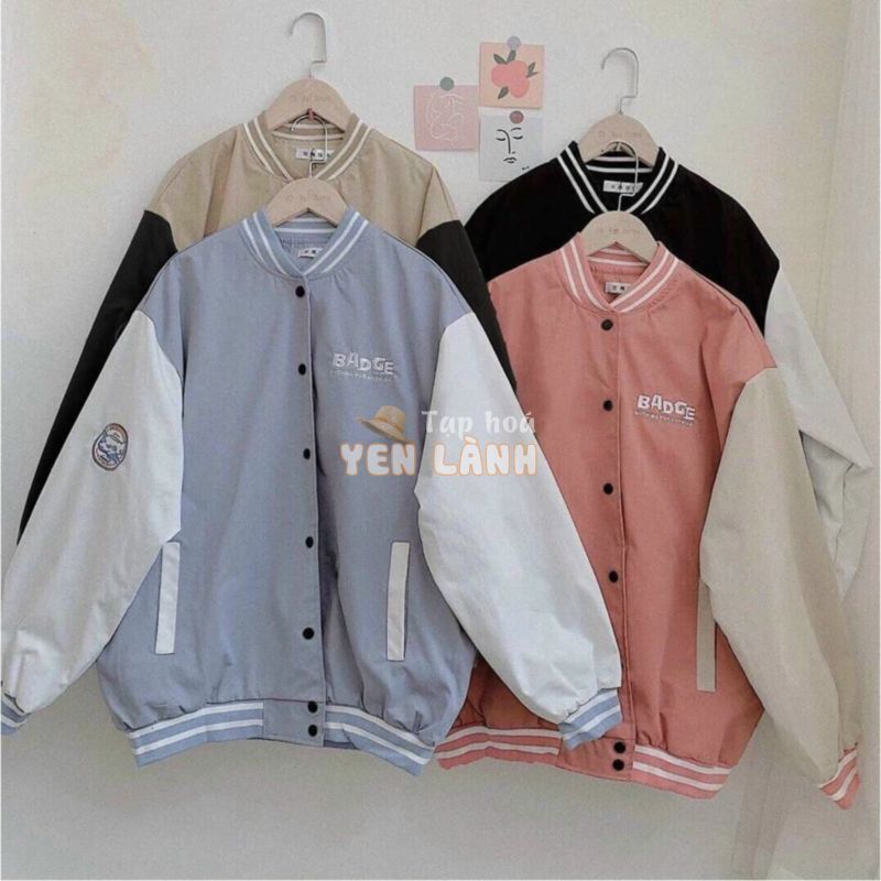 Áo Khoác Dù Nam Nữ Kiểu Bomber Thêu Chữ BADGE 2 size L XL AK153 TD Fashion