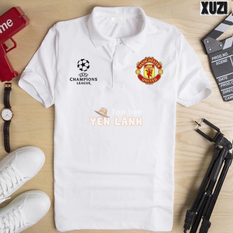 Áo thun polo clb manchester united áo phông bóng đá có cổ ngắn tay MU giải ngoại hạng Anh vải thể thao co dãn tốt XUZI.