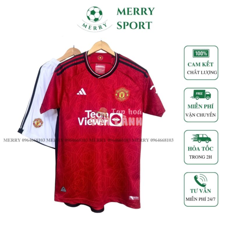 Bộ Quần Áo Bóng Đá Câu Lạc Bộ Manchester United MERRY SPORT Mùa Giải  23/24 – Vải Thái Cao Cấp MU  phom Châu Âu 50-90kg