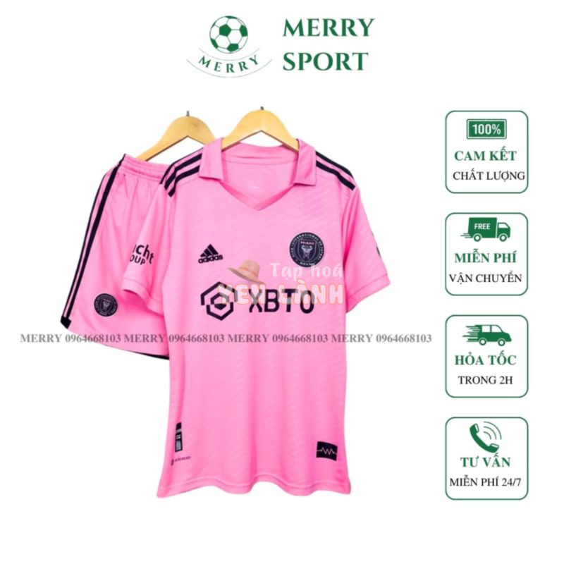 Bộ Quần Áo Bóng Đá Câu Lạc Bộ Inter Miami MERRY SPORT Màu Hồng Mùa Giải 23/24 – Vải Thái Cao Cấp  phom Châu Âu 50-90kg