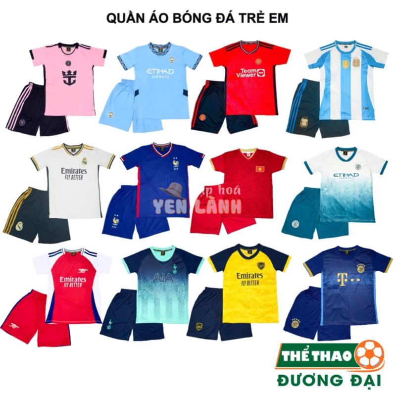 Quần Áo Bóng Đá Trẻ Em, Đồ Đá Banh Cho Bé Siêu Dễ Thương Thun Lạnh Cao Cấp Không Nhăn Không Xù Lông Thể Thao Đương Đại