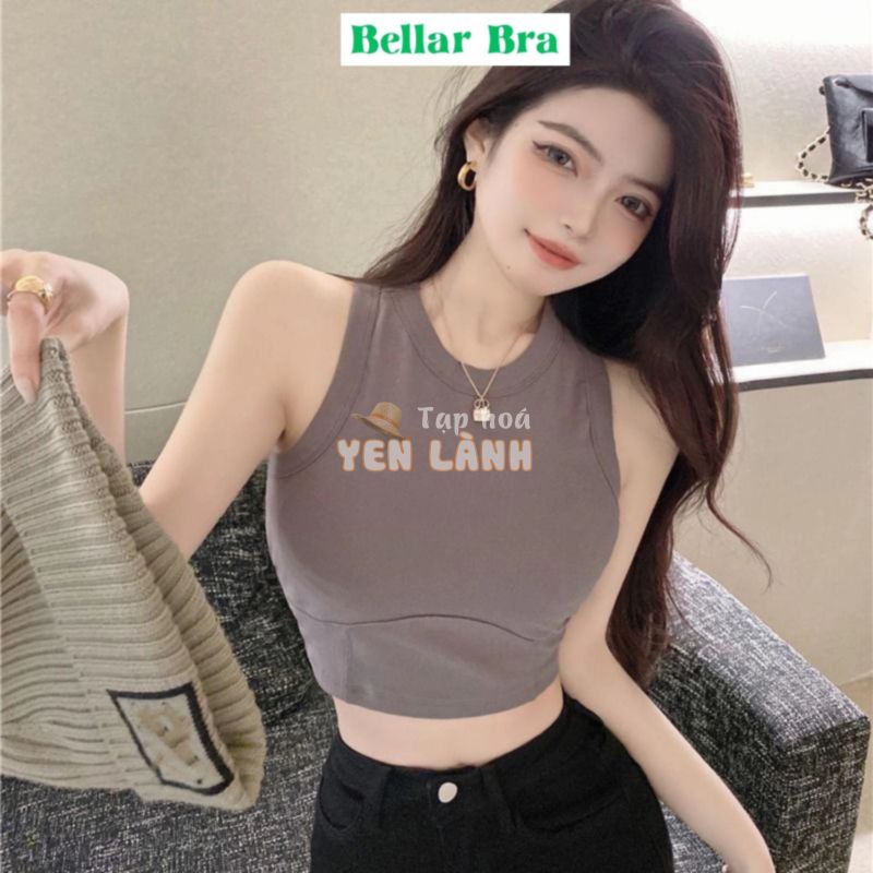 Áo ba lỗ   BellarBra Bra mút mỏng thấm hút tốt, thoáng mát, Áo croptop nữ cotton co dãn 4 chiều – B545