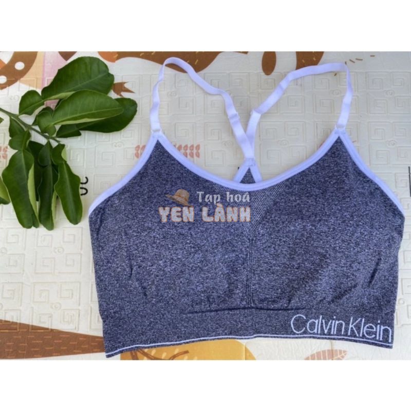 Áo tập Sport Bra Calvin Klein grey size L chính hãng