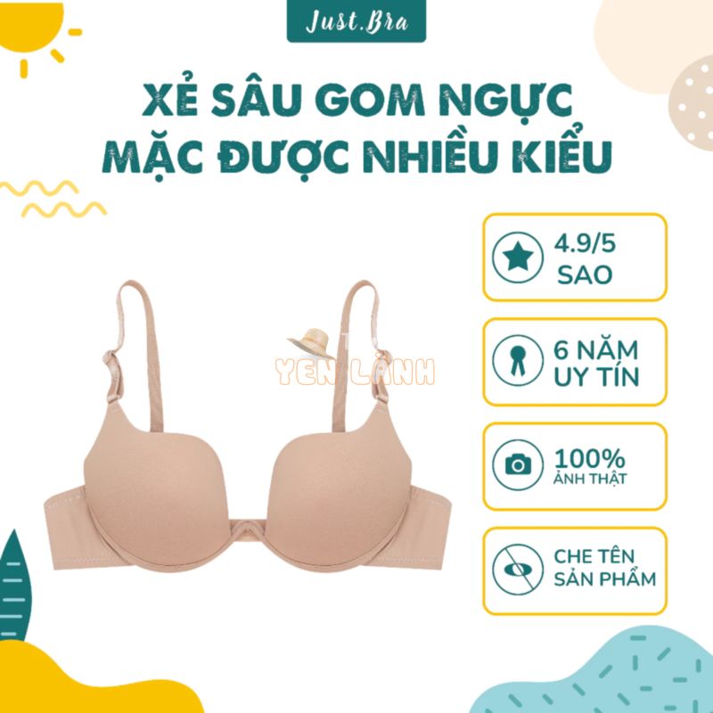 Áo ngực Just Bra xẻ sâu có gọng gom ngực AB15