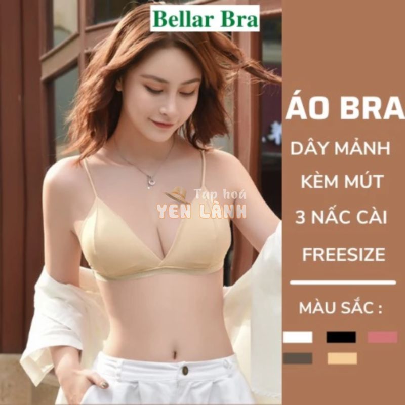 Áo Bra 2 Dây – Bra Cotton Thun Gân Đệm Mỏng – Áo Lót Không Gọng Gợi Cảm Có Nấc Cài Sau   BellarBra B812