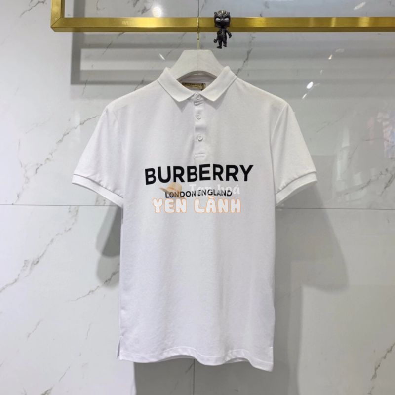 Áo polo Tay Ngắn Vải cotton In logo Burberr Thời Trang Cho Nam