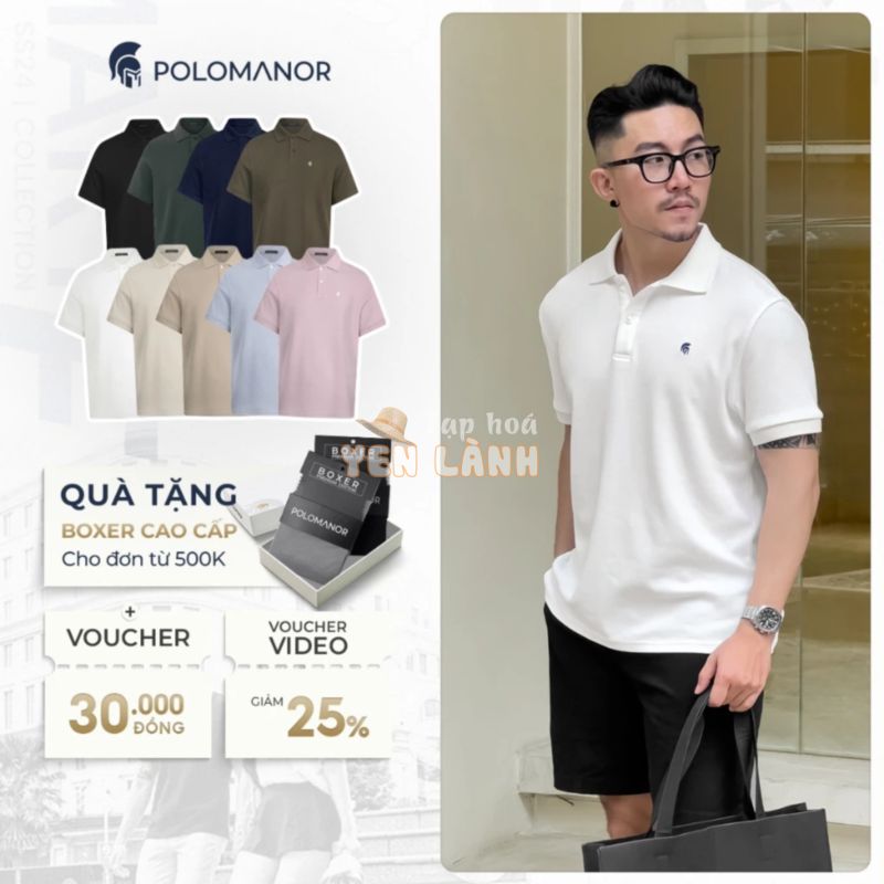 Áo polo nam BASIC SYMBOL vải cá sấu cotton interlock xuất xịn, thanh lịch, sang trọng – POLOMANOR