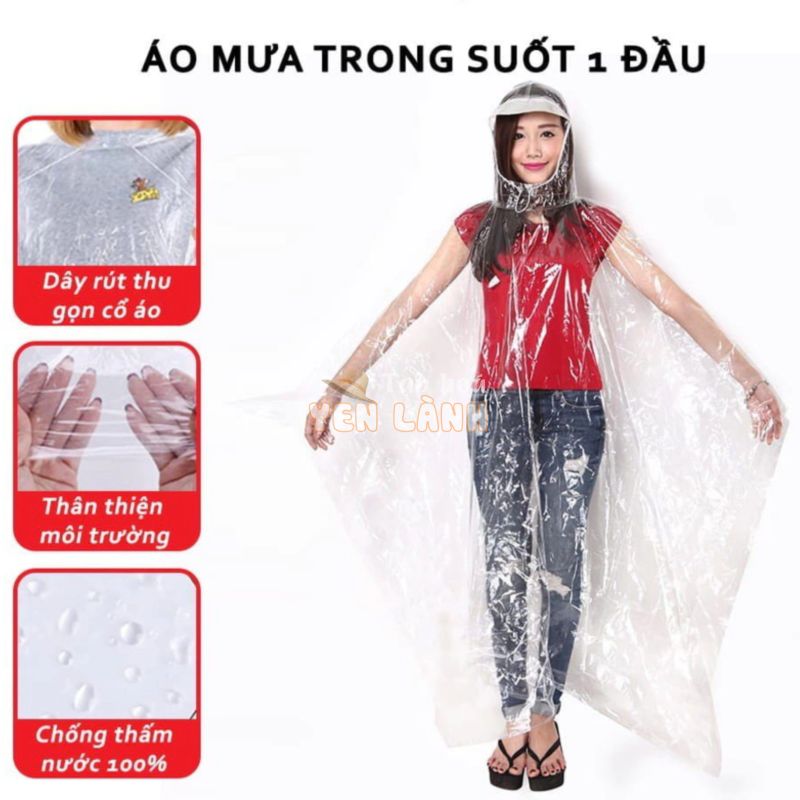 Áo Mưa Trong Suốt 1 Đầu Cánh Dơi Hàng Chất Lượng Cao .TTBX