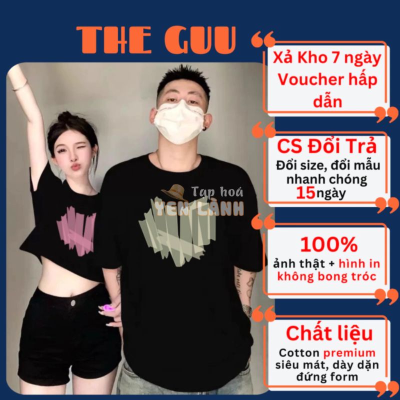 Áo phông local brand trắng đen THE GUU áo thun unisex form rộng đồ đôi áo cặp cho cặp đôi nam nữ couple