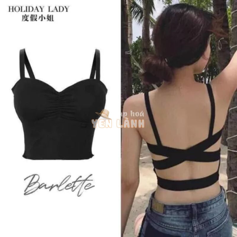 Áo croptop dây chéo lưng hai dây tập