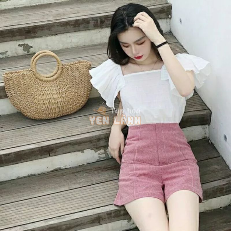 Áo kiểu tay cánh tiên cổ vuông ulzzang (sẵn)