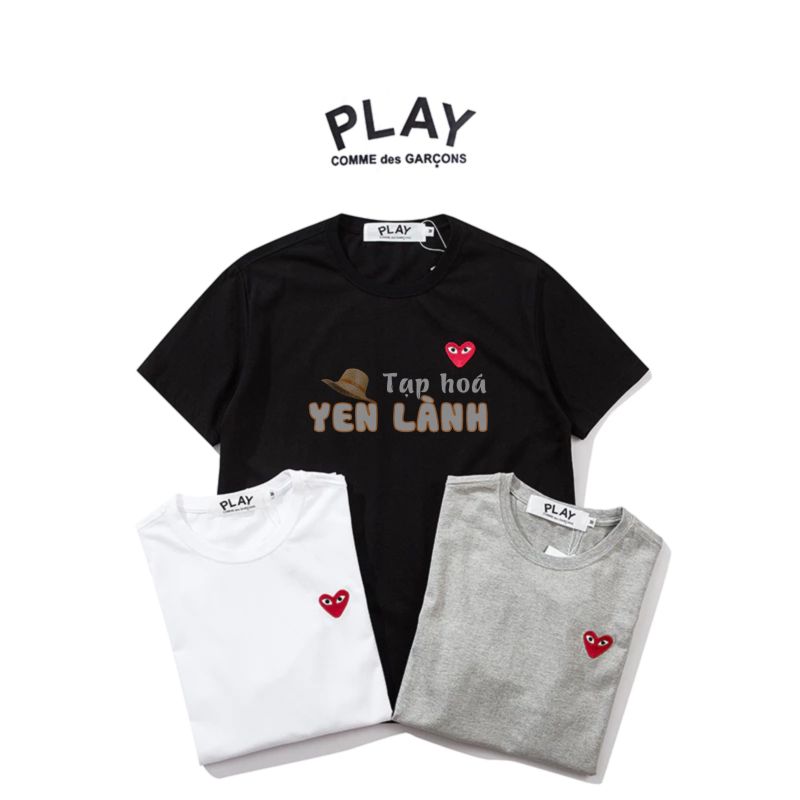 Áo Thun Cotton Ngắn Tay In Chữ Cdg Play Thời Trang Cho Nam Và Nữ