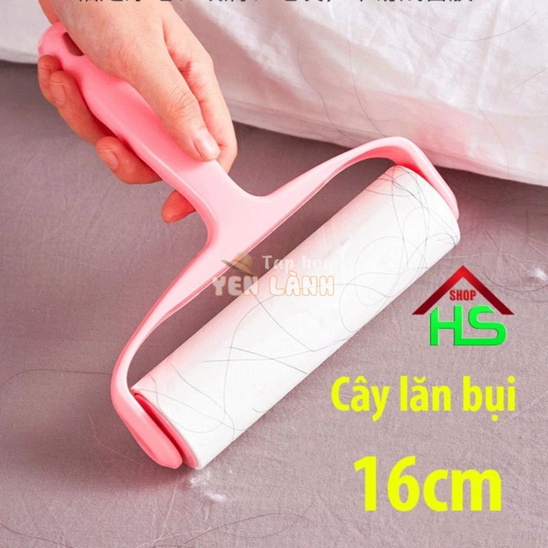 Cây lăn bụi quần áo, chăn màn, lông chó mèo 16cm – sử dụng lõi giấy dạng con lăn bụi, dùng để lăn dính, xé từng lớp