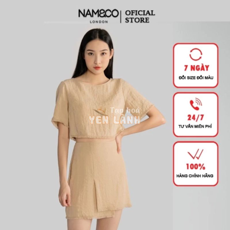 Set đồ nữ áo croptop chân váy Namandco đẹp trẻ trung đi chơi đi làm size S M L màu đen, trắng, begie NB0197 NS0087