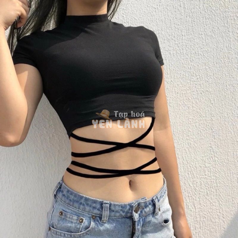 ÁO CROPTOP ĐAN DÂY EO CỰC HOT XINH LẮM H20