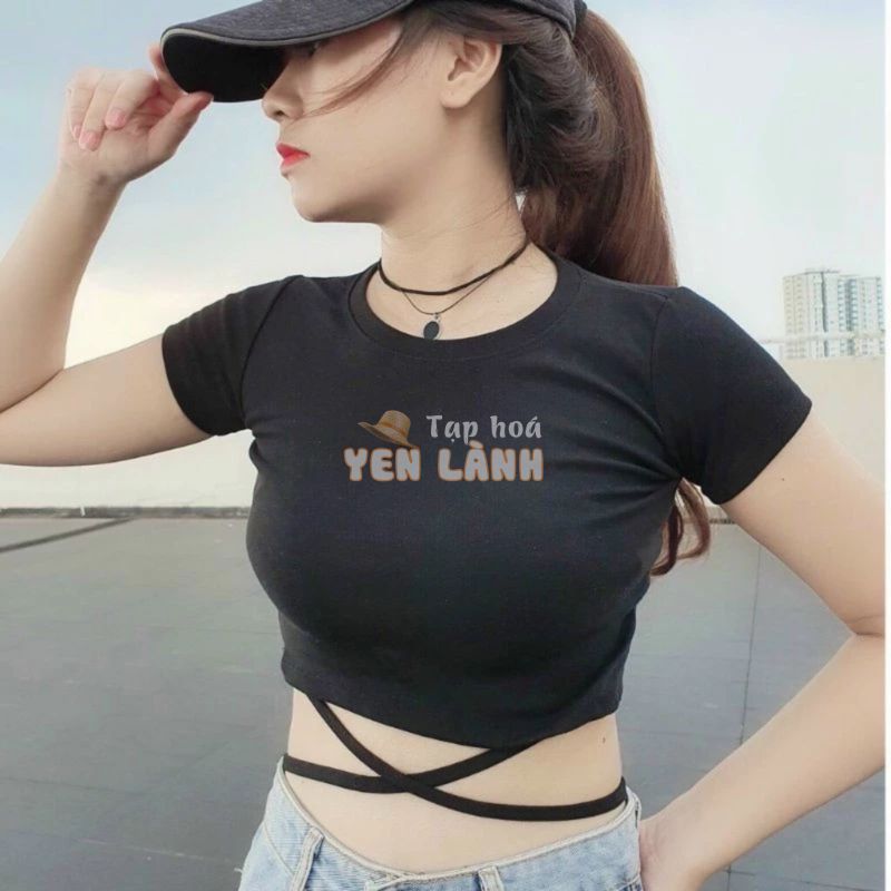 Áo body croptop dây chéo bụng siêu hot