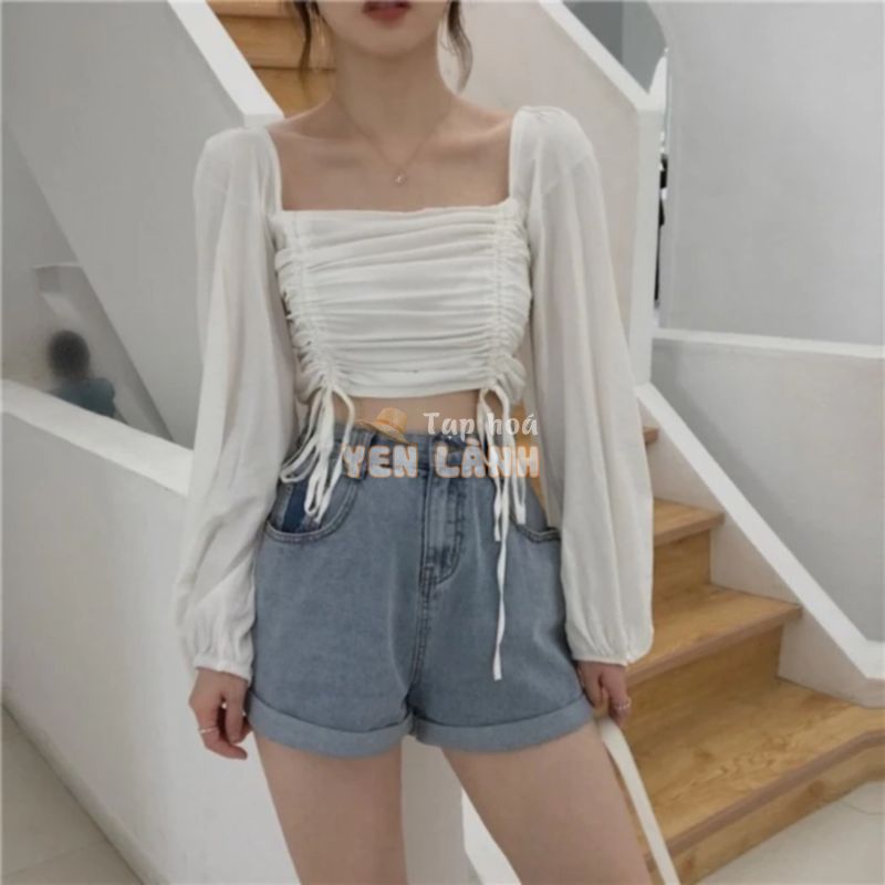 Áo croptop dây rút 2 bên- ảnh thật cuối