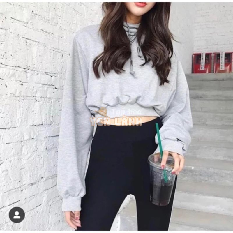 Áo Hoodie Croptop bo gấu tay thụng rộng siêu xinh – by SugarG