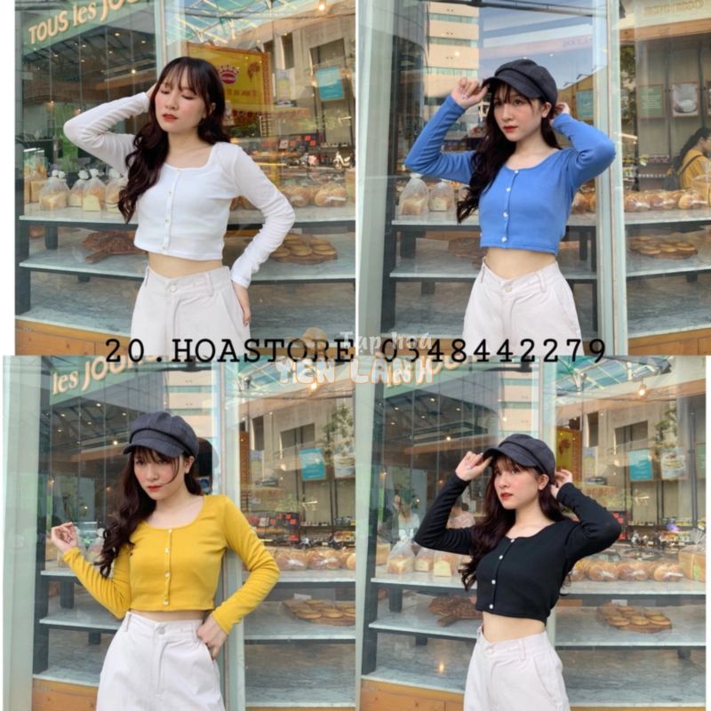 ÁO CROPTOP CÚC DÀI TAY CHẤT LEN TĂM ULZZANG