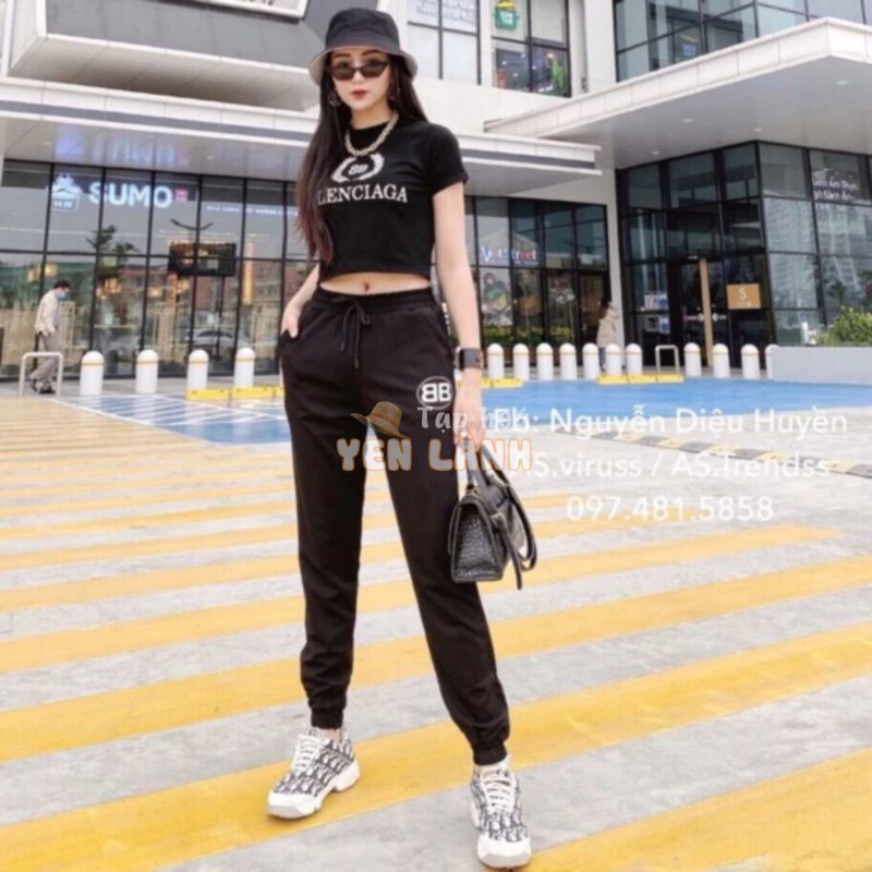 Set áo croptop quần jogger