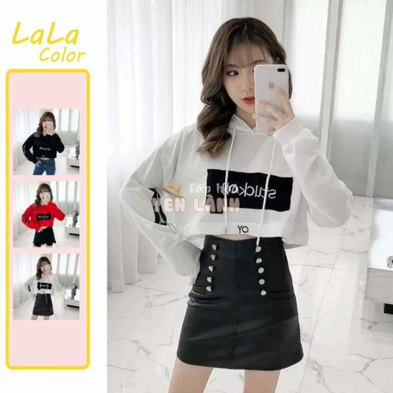 Áo croptop phối mũ tay dài TTS0068