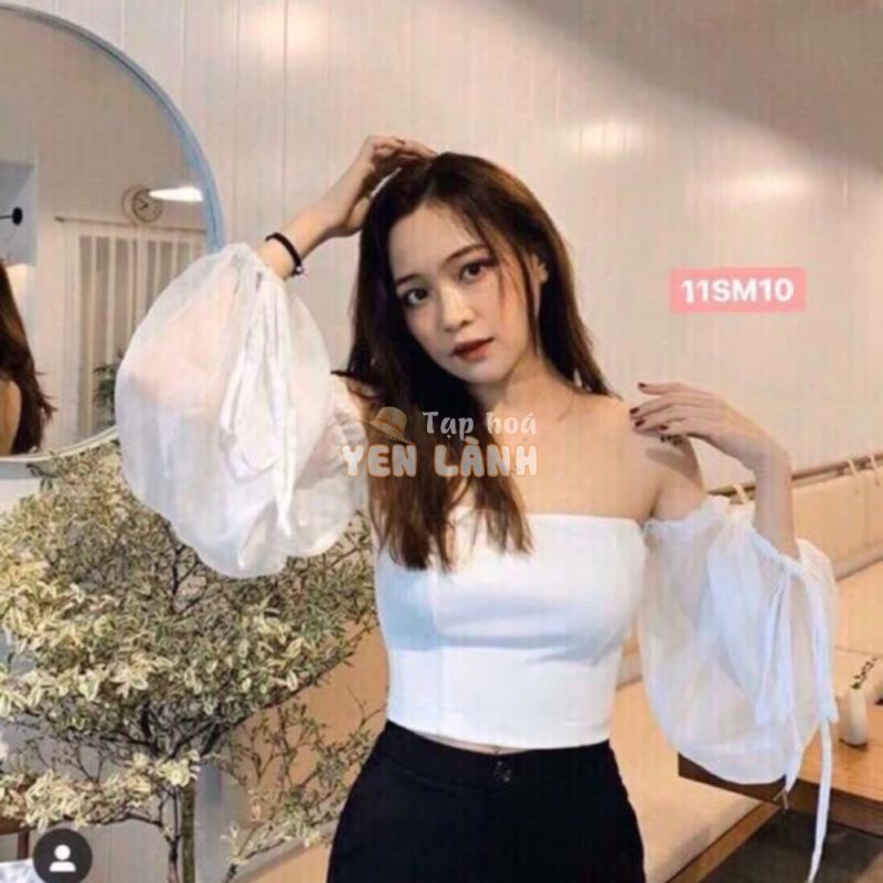 Áo croptop trễ vai tay phồng ✨✨