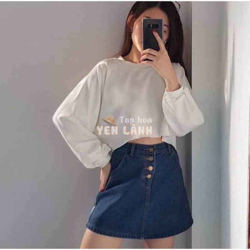 ÁO CROPTOP DÀI TAY PHỒNG XINH YÊU