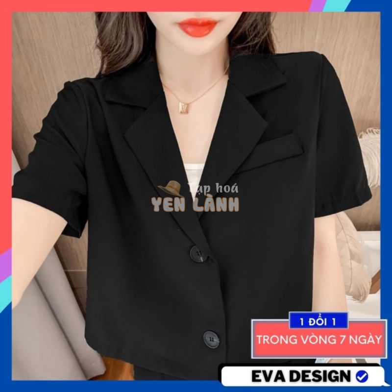 Áo Vest Croptop Nữ Ngắn Tay Áo khoác Blazer nữ Chất Tuyết Mưa Cao Cấp AK07 Thiết Kế Tay Lỡ Dáng ngắn Phong Cách Hàn Quốc