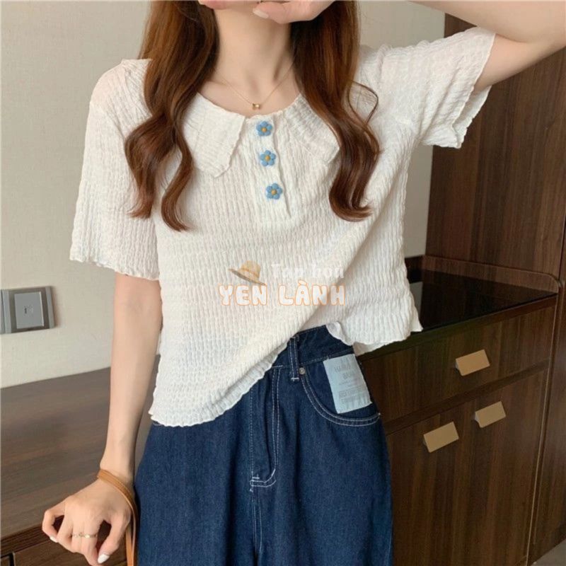 Áo croptop tay ngắn xinh xắn thời trang cho nữ